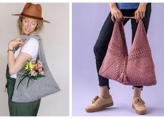 Easy Tote Bag Made with Squares Free Crochet Pattern