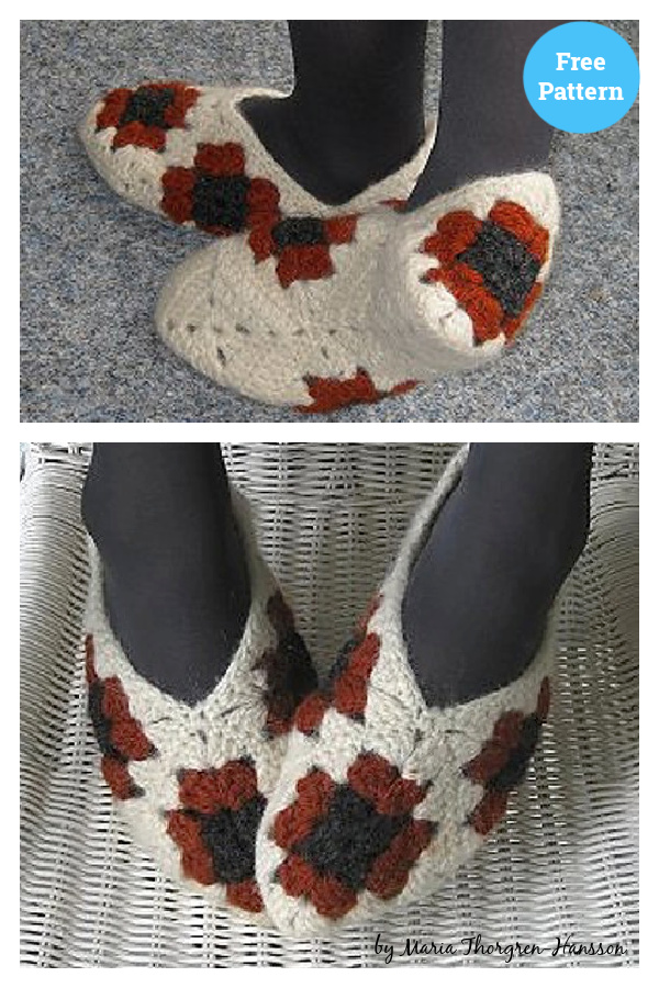 Felted Granny Slippers Free Crochet Pattern