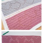 Filet Linked Hearts Blanket Crochet Pattern