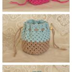 Granny Square Drawstring Bag Free Crochet Pattern