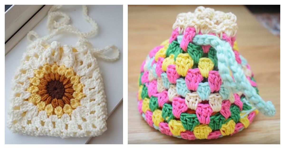 4 Granny Square Drawstring Bag Free Crochet Pattern And Video Tutorial,Dwarf Hamster