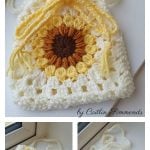 Granny Square Sunflower Drawstring Bag Free Crochet Pattern