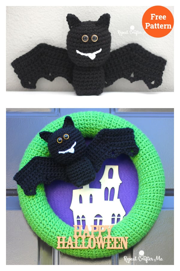 Halloween Amigurumi Bat Wreath Free Crochet Pattern