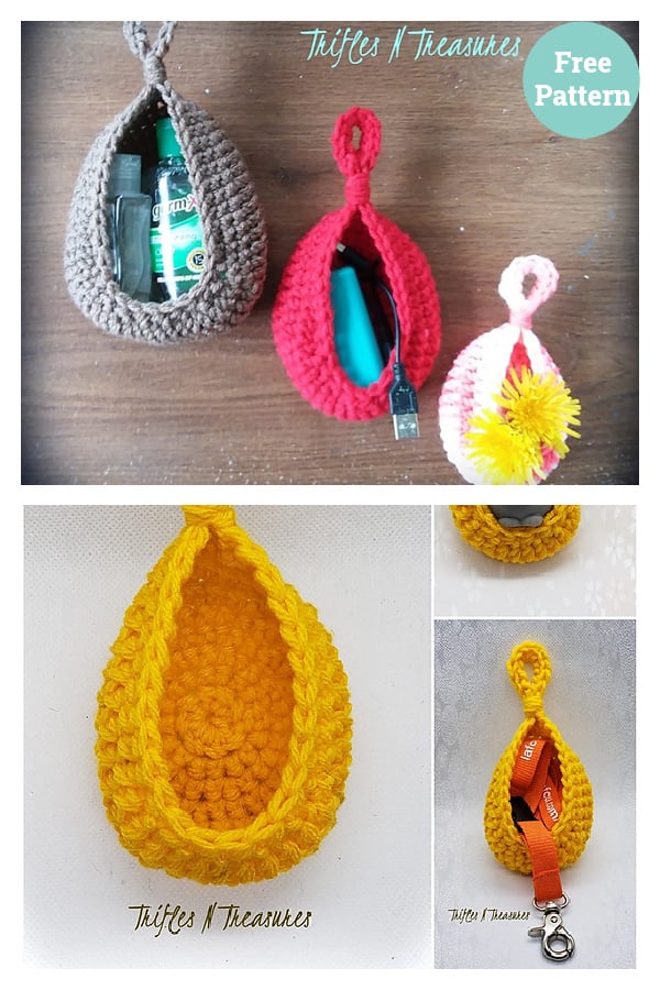 Hanging Pouches Free Crochet Pattern 