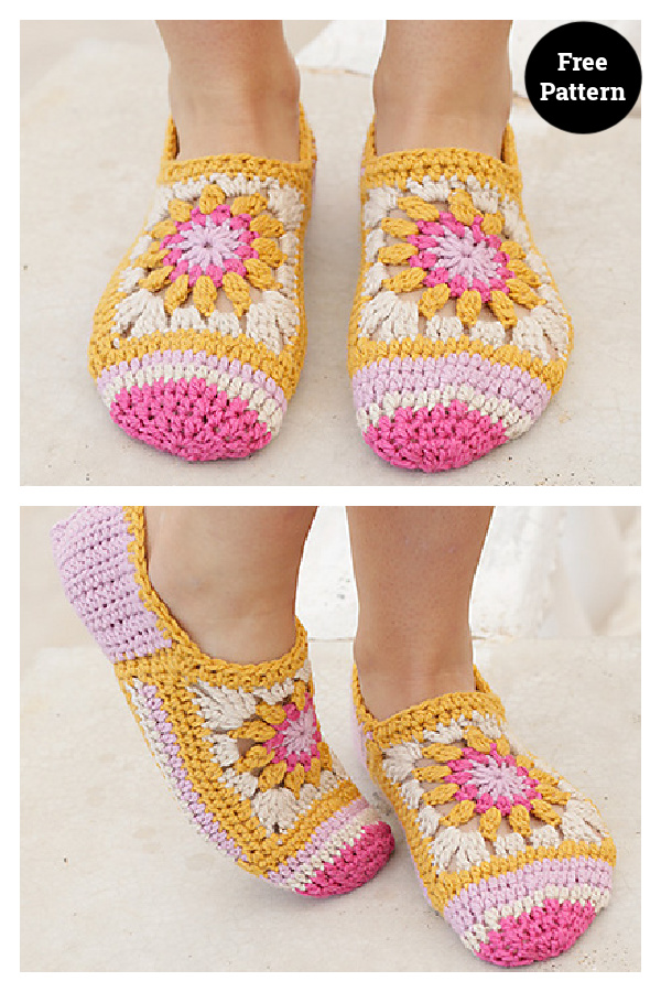 Himalayan Rose Slippers Free Crochet Pattern