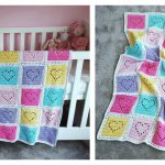 Lace Heart Baby Blanket Free Crochet Pattern