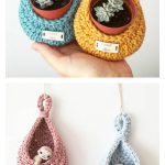 Teardrop Basket Plant Hanger Crochet Pattern