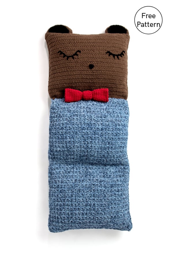 Sleep Bear Floor Pillow Free Crochet Pattern