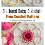 Starburst Daisy Flower Dishcloth Free Crochet Pattern