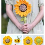 Sunflower Wand Flower Free Crochet Pattern and Video Tutorial