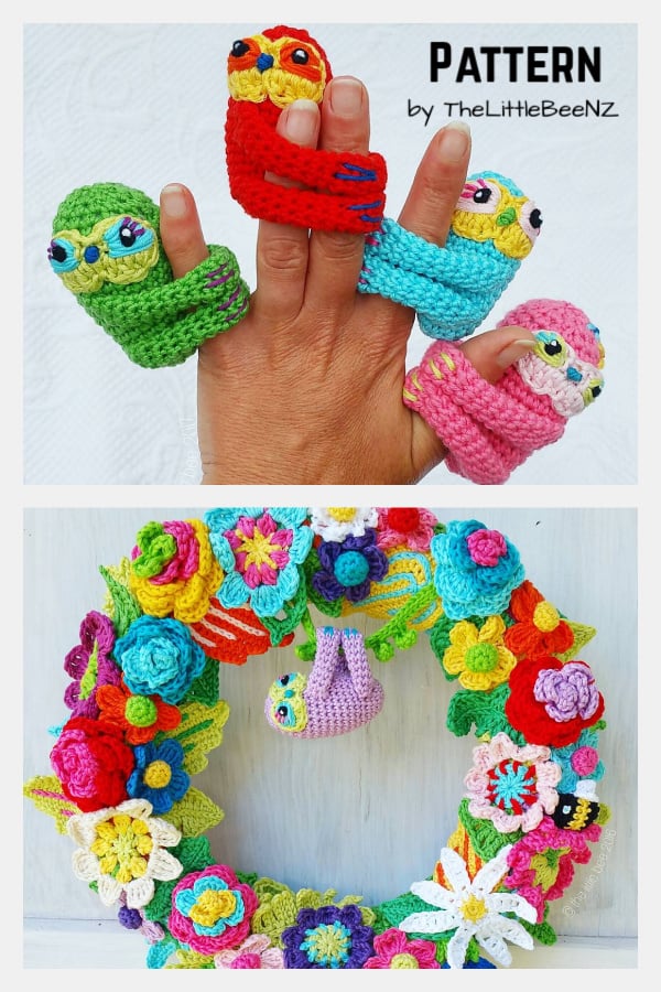 Amigurumi Finger Sloth Crochet Pattern 