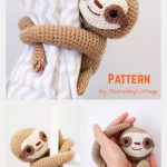 Amigurumi Sloth Curtain Tie Back Crochet Pattern