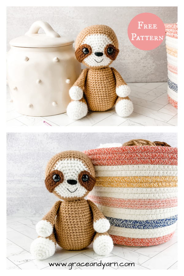 Amigurumi Sloth Free Crochet Pattern 