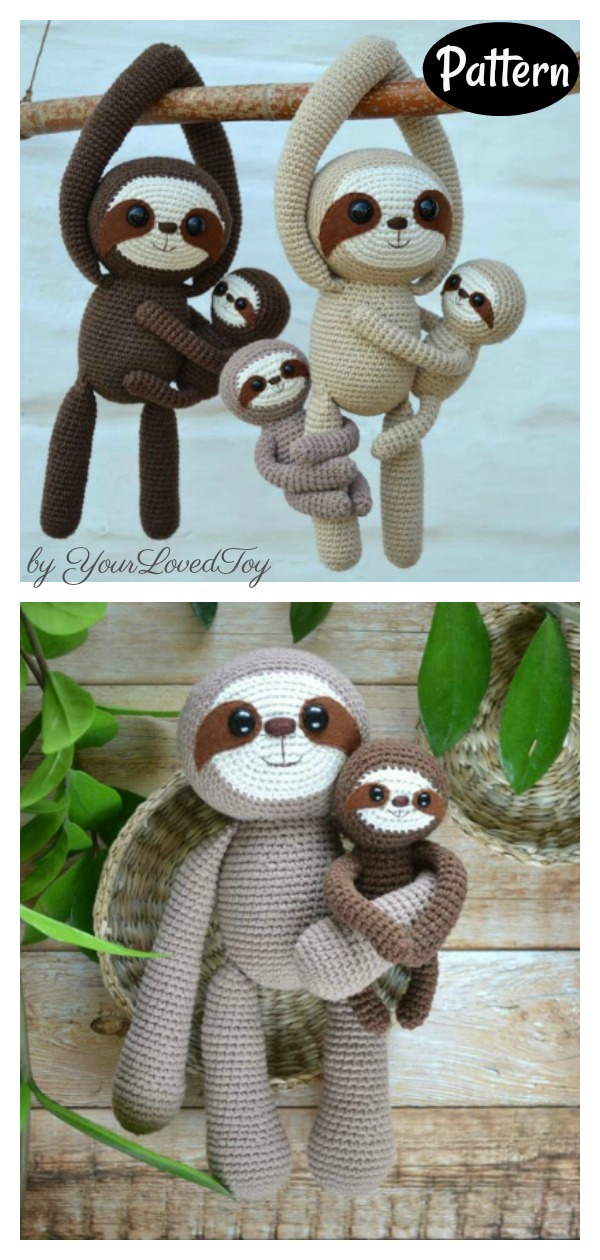 sloth stuffed animal pattern