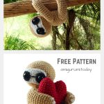 Amigurumi Sloth with Heart Free Crochet Pattern