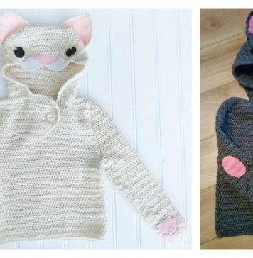 Cat Hooded Pullover Free Crochet Pattern