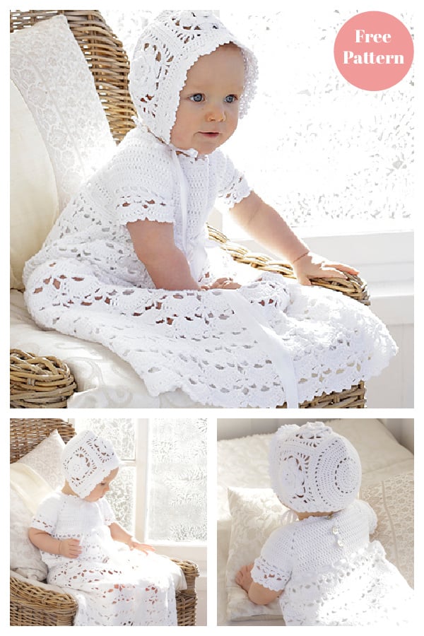 Christening Gown Charming Dress Free Crochet Pattern 