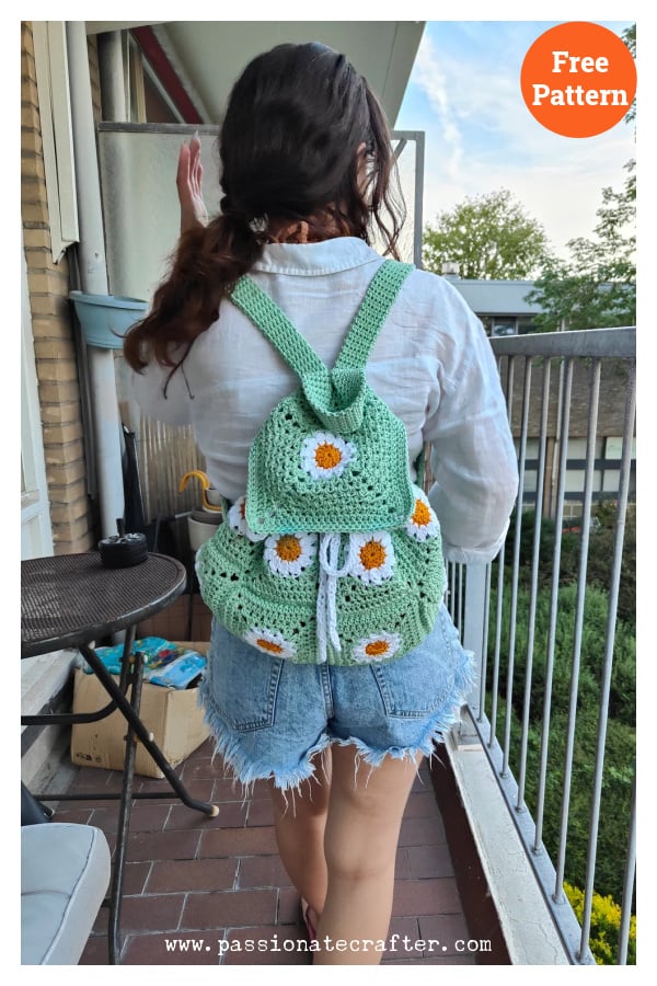 Daisy Backpack Free Crochet Pattern