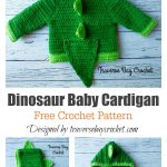 Dinosaur Baby Cardigan with Spikes Free Crochet Pattern