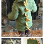 Dinosaur Hooded Sweater with Spikes Free Crochet Pattern