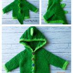 Dinosaur Hooded Sweater with Spikes Free Crochet Pattern