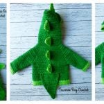 Dinosaur Hooded Sweater with Spikes Free Crochet Pattern