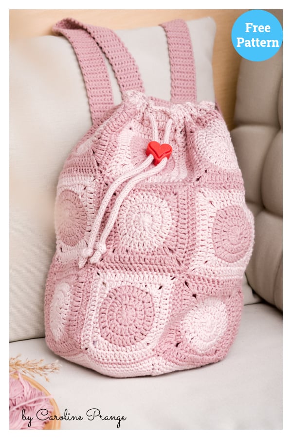 Granny Square backpack Free Crochet Pattern 