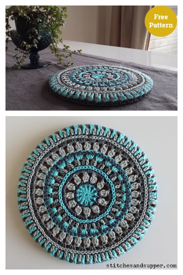 Mandala Style Trivet Cover Free Crochet Pattern