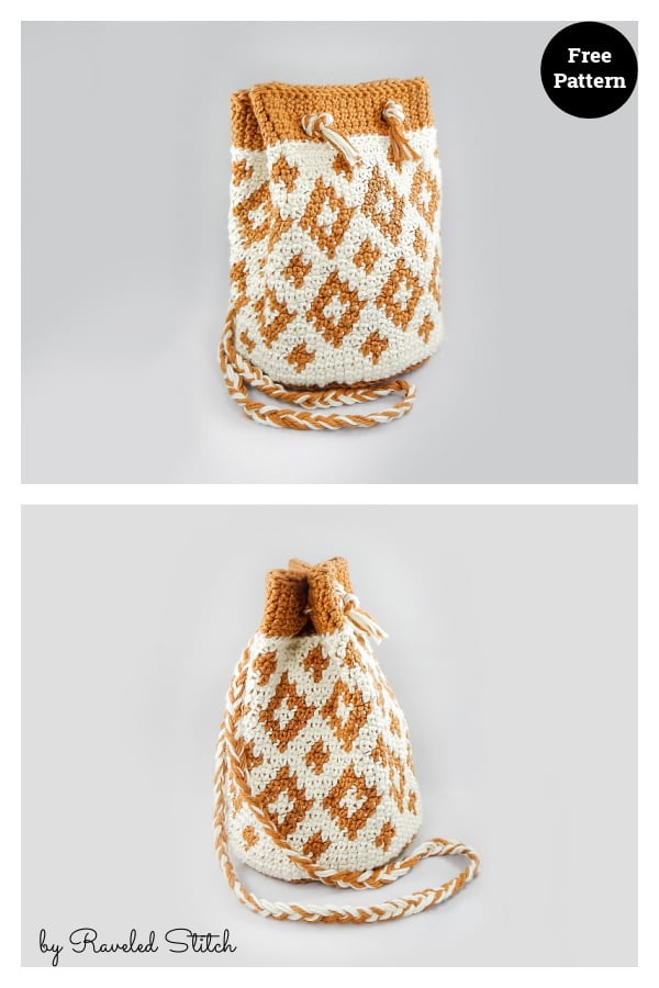 Mini Mochila Drawstring Bag Free Crochet Pattern