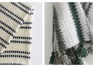 Modern Moss Stitch Blanket Free Crochet Pattern