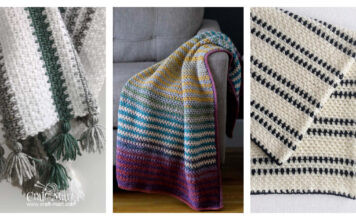 Modern Moss Stitch Blanket Free Crochet Pattern