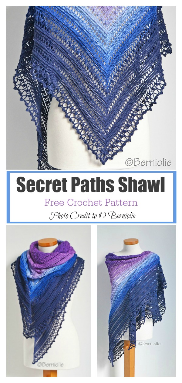 Secret Paths Shawl Free Crochet Pattern 