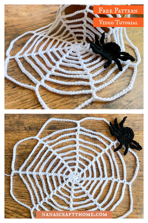 Spiderweb and Spider Applique Free Crochet Pattern and Video Tutorial