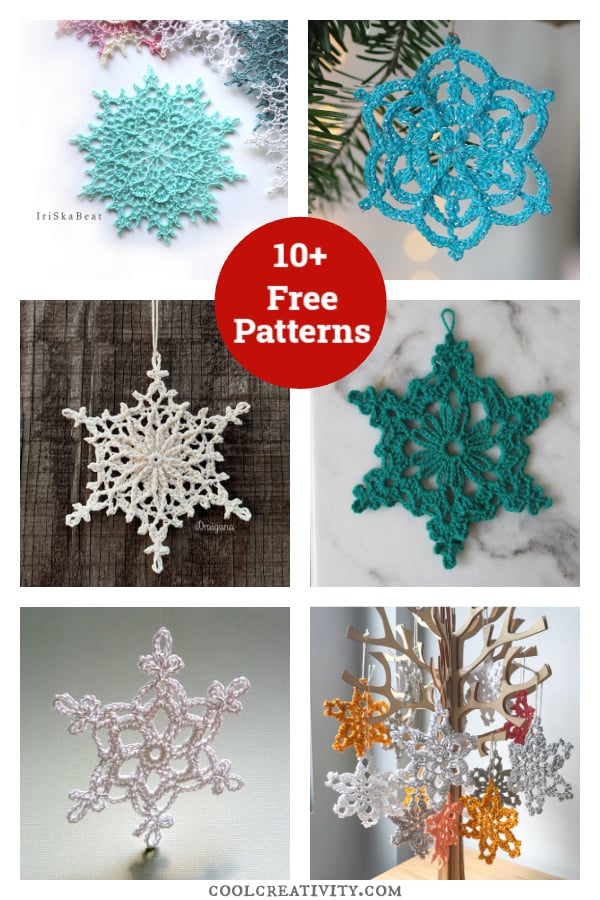10+ Snowflake Christmas Ornaments Free Crochet Patterns 