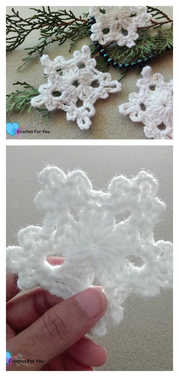 5 Minute Snowflake Christmas Ornaments Free Crochet Pattern