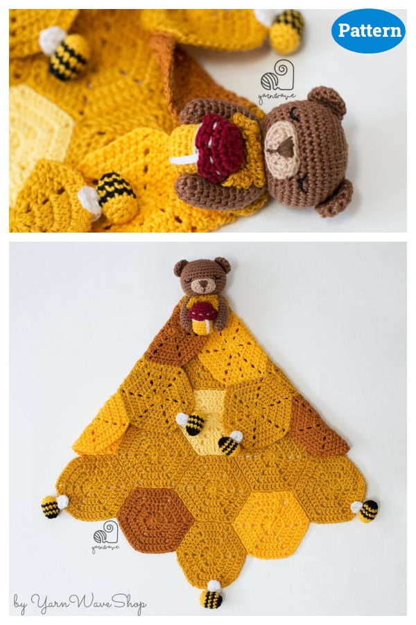 Amigurumi Bear Lovey Blanket Crochet Pattern