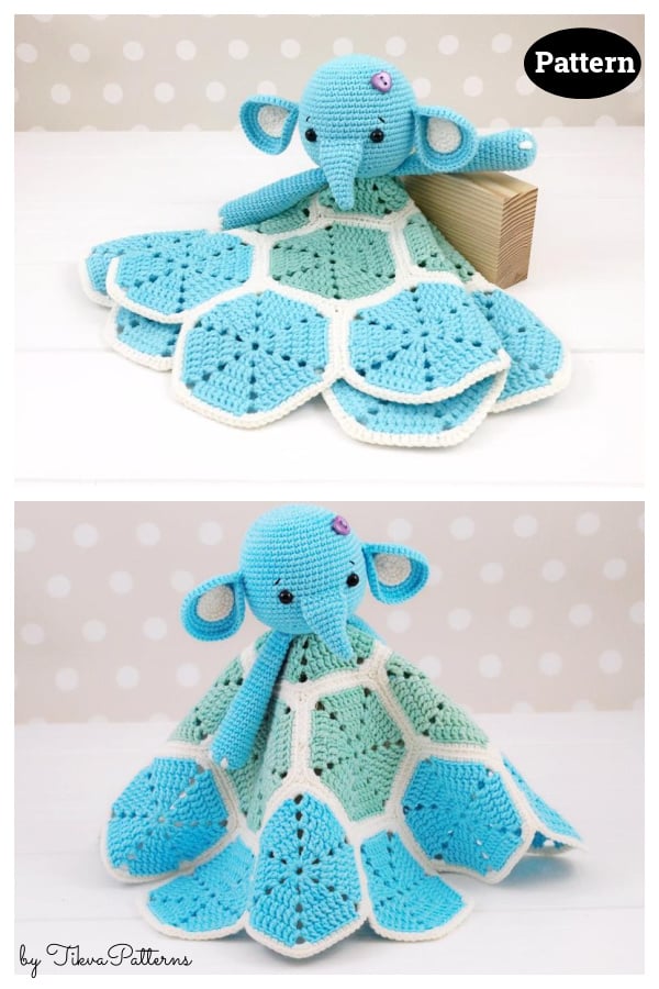 Amigurumi Elephant Lovey Blanket Crochet Pattern