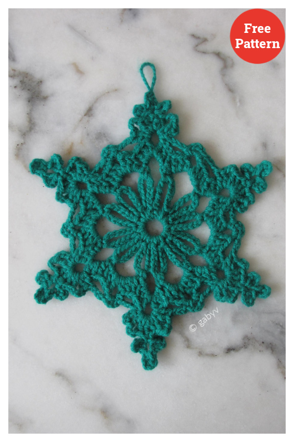 Chain Loop Snowflake Free Crochet Pattern