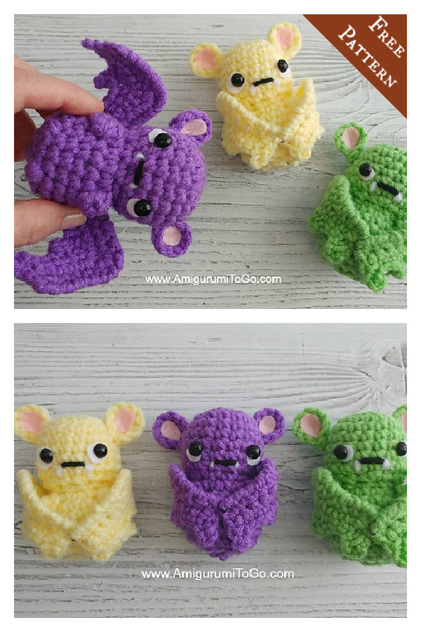 Cutie Pocket Bat Free Crochet Pattern