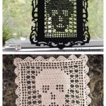 Filet Skull Doily Free Crochet Pattern