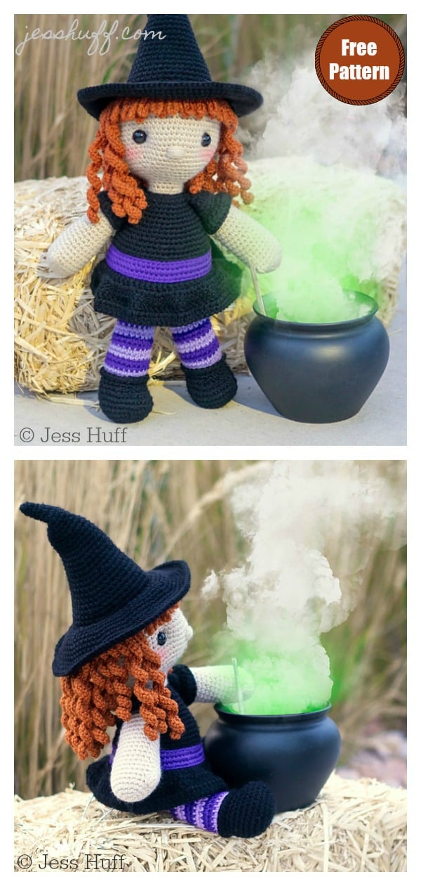Halloween Witch Doll Amigurumi Free Crochet Pattern 