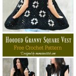 Hooded Granny Square Vest Free Crochet Pattern