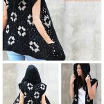 Hooded Granny Square Vest Free Crochet Pattern