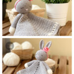 Sleepy Bunny Lovey Security Blanket Crochet Pattern
