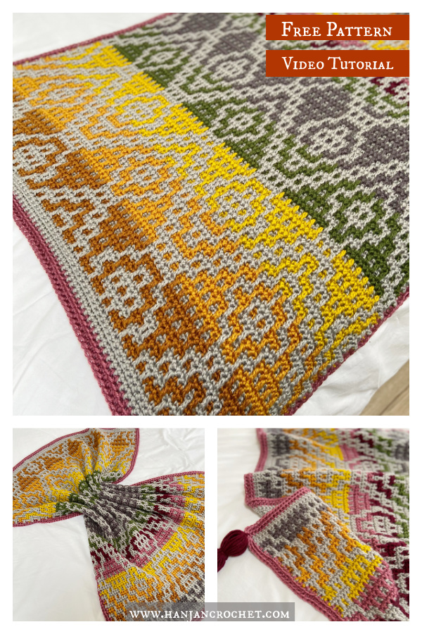 Wanderers Mosaic Blanket Free Crochet Pattern and Video Tutorial