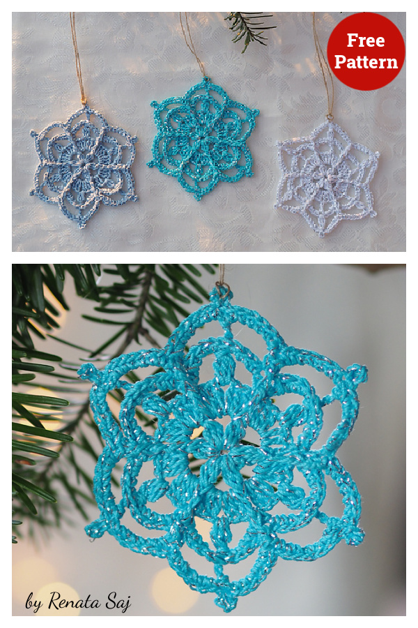 Winter Flower Snowflake Free Crochet Pattern