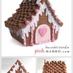 Amazing Candy Cottage Gingerbread House Free Crochet Pattern