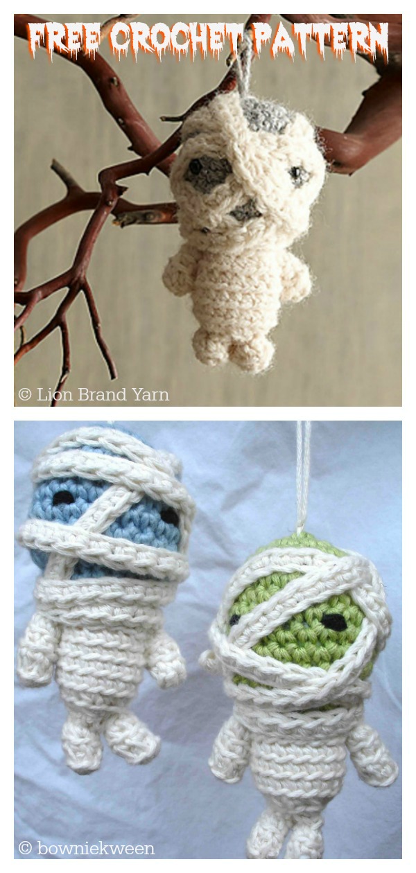 Amigurumi Mummy Ornament Free Crochet Pattern