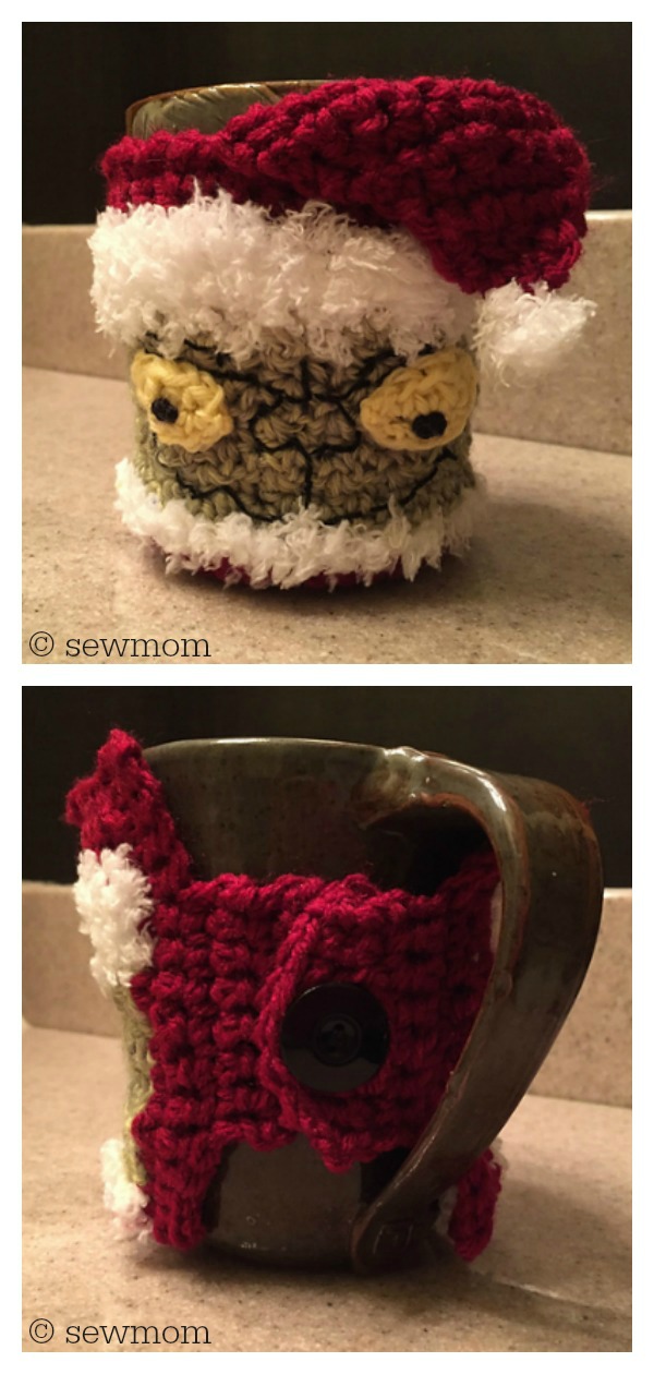 Christmas Grinch Cup Cozy Free Crochet Pattern