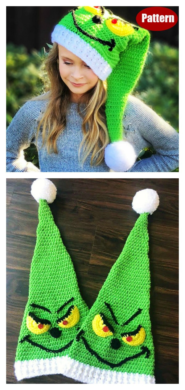 Christmas Grinch Elf Hat Crochet Pattern